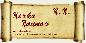 Mirko Naumov vizit kartica